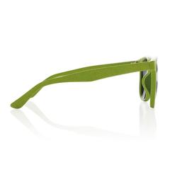 Vue Lunettes de soleil en fibre de paille de couleur vert| Krokrodeal
