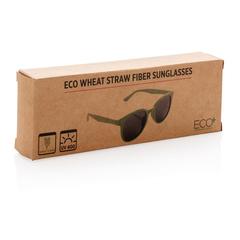 Vue Lunettes de soleil en fibre de paille de couleur vert| Krokrodeal