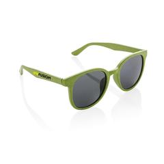 Vue Lunettes de soleil en fibre de paille de couleur vert| Krokrodeal