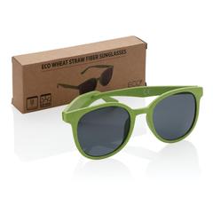 Vue Lunettes de soleil en fibre de paille de couleur vert| Krokrodeal