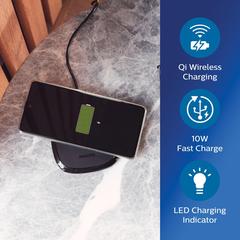 Vue Chargeur Qi 10W Sans Fil Philips de couleur noir| Krokrodeal
