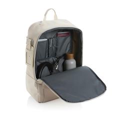 Vue Sac à dos ordinateur 15,6" en rPET AWARE™ Armond de couleur beige| Krokrodeal
