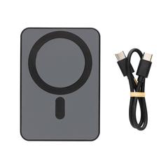 Vue Powerbank magnétique 5000mAh en plastique RCS Magnetix de couleur noir| Krokrodeal