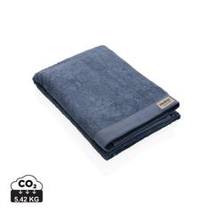 Vue Serviette bain 70x140cm Ukiyo Sakura AWARE™ Made in Europe de couleur bleu| Krokrodeal