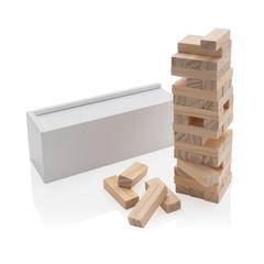Vue Jeu d’empilage de blocs de bois de couleur blanc| Krokrodeal
