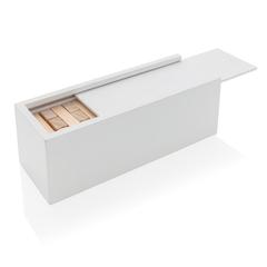 Vue Jeu d’empilage de blocs de bois de couleur blanc| Krokrodeal