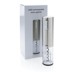 Vue Tire-bouchon électrique - rechargeable USB de couleur gris| Krokrodeal