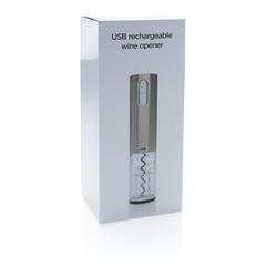 Vue Tire-bouchon électrique - rechargeable USB de couleur gris| Krokrodeal
