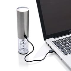Vue Tire-bouchon électrique - rechargeable USB de couleur gris| Krokrodeal