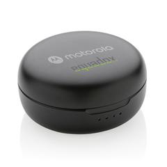 Vue Oreillettes Motorola étanche IPX5 avec TWS Moto 150 de couleur noir| Krokrodeal