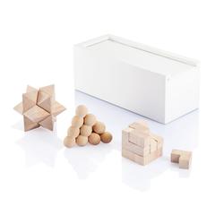 Vue Casse tête chinois 3 pièces de couleur blanc| Krokrodeal