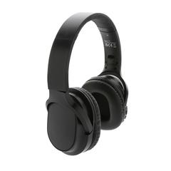 Vue Casque sans fil pliable en plastique recyclé RCS Elite de couleur noir| Krokrodeal
