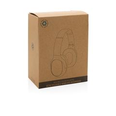 Vue Casque sans fil pliable en plastique recyclé RCS Elite de couleur noir| Krokrodeal