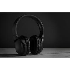 Vue Casque sans fil pliable en plastique recyclé RCS Elite de couleur noir| Krokrodeal