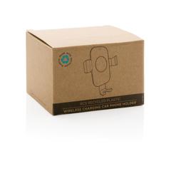 Vue Support voiture avec chargeur 10W en plastique recyclé RCS de couleur noir| Krokrodeal