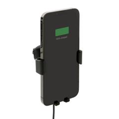 Vue Support voiture avec chargeur 10W en plastique recyclé RCS de couleur noir| Krokrodeal