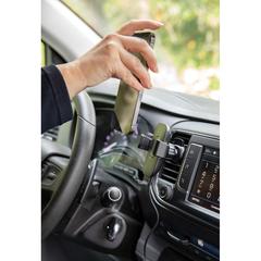 Vue Support voiture avec chargeur 10W en plastique recyclé RCS de couleur noir| Krokrodeal
