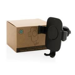 Vue Support voiture avec chargeur 10W en plastique recyclé RCS de couleur noir| Krokrodeal