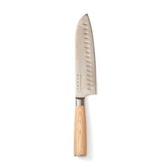 Vue VINGA Couteau Santoku Hattasan Damascus de couleur gris| Krokrodeal
