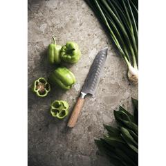 Vue VINGA Couteau Santoku Hattasan Damascus de couleur gris| Krokrodeal