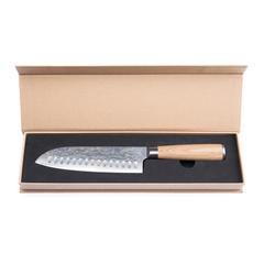 Vue VINGA Couteau Santoku Hattasan Damascus de couleur gris| Krokrodeal