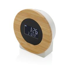 Vue Horloge bureau en bambou et plastique recyclé RCS Utah de couleur marron| Krokrodeal