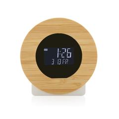 Vue Horloge bureau en bambou et plastique recyclé RCS Utah de couleur marron| Krokrodeal