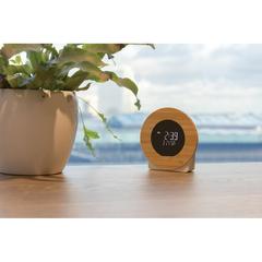 Vue Horloge bureau en bambou et plastique recyclé RCS Utah de couleur marron| Krokrodeal