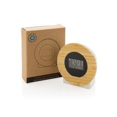 Vue Horloge bureau en bambou et plastique recyclé RCS Utah de couleur marron| Krokrodeal