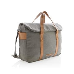 Vue Sacoche en toile pour ordinateur 15" de couleur gris| Krokrodeal