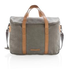 Vue Sacoche en toile pour ordinateur 15" de couleur gris| Krokrodeal