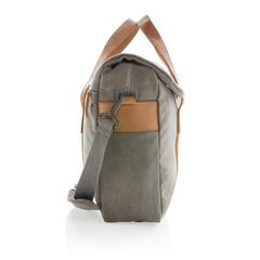 Vue Sacoche en toile pour ordinateur 15" de couleur gris| Krokrodeal