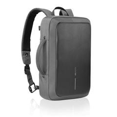 Vue Bobby Bizz 2.0 sac à dos et sacoche antivol de couleur gris| Krokrodeal