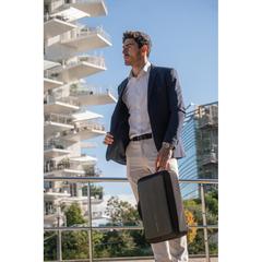 Vue Bobby Bizz 2.0 sac à dos et sacoche antivol de couleur noir| Krokrodeal