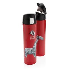 Vue Bouteille isotherme verrouillage facile de couleur rouge| Krokrodeal