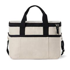 Vue VINGA Panier isotherme en toile recyclée AWARE™ Volonne de couleur blanc| Krokrodeal