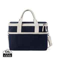 Vue VINGA Panier isotherme en toile recyclée AWARE™ Volonne de couleur bleu| Krokrodeal