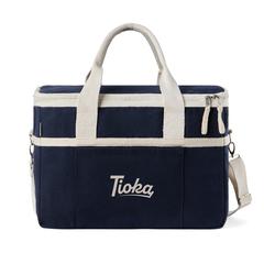 Vue VINGA Panier isotherme en toile recyclée AWARE™ Volonne de couleur bleu| Krokrodeal
