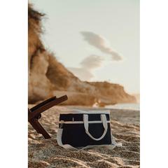 Vue VINGA Panier isotherme en toile recyclée AWARE™ Volonne de couleur bleu| Krokrodeal