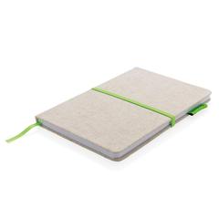 Vue Carnet A5 à couverture en jute de couleur vert| Krokrodeal