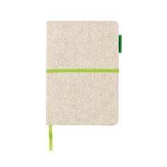Vue Carnet A5 à couverture en jute de couleur vert| Krokrodeal