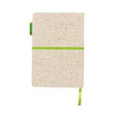 Vue Carnet A5 à couverture en jute de couleur vert| Krokrodeal