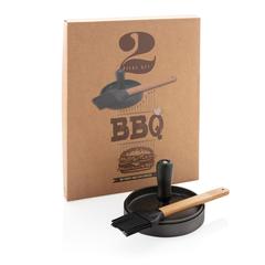 Vue Set hamburger pour barbecue de couleur gris| Krokrodeal