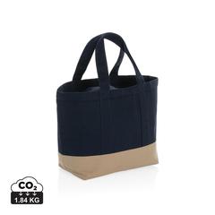 Vue Sac isotherme en toile recyclée et non teinté Impact AWARE ™ de couleur bleu| Krokrodeal