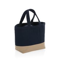 Vue Sac isotherme en toile recyclée et non teinté Impact AWARE ™ de couleur bleu| Krokrodeal