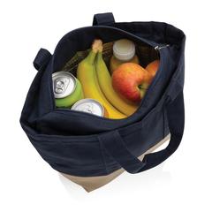 Vue Sac isotherme en toile recyclée et non teinté Impact AWARE ™ de couleur bleu| Krokrodeal