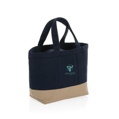 Vue Sac isotherme en toile recyclée et non teinté Impact AWARE ™ de couleur bleu| Krokrodeal
