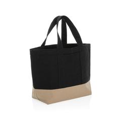 Vue Sac isotherme en toile recyclée et non teinté Impact AWARE ™ de couleur noir| Krokrodeal
