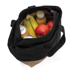 Vue Sac isotherme en toile recyclée et non teinté Impact AWARE ™ de couleur noir| Krokrodeal