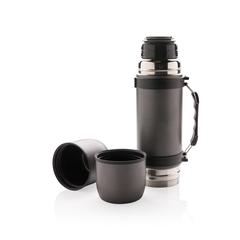 Vue Swiss Peak bouteille isotherme avec 2 tasses de couleur gris| Krokrodeal